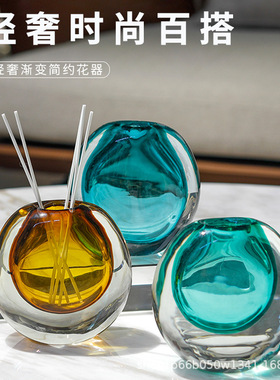 轻奢琉璃花瓶工艺品客厅摆件批发洒柜电视柜开业家居装饰品礼盒