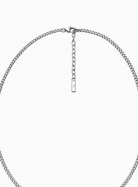 阿玛尼男士钢质素色古巴链项链