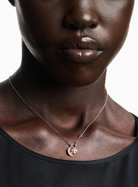 阿玛尼白鹿同款密镶月亮星星项链