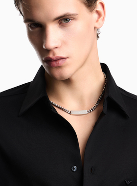 阿玛尼曾舜晞同款钢质古巴链项链