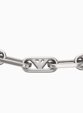 阿玛尼男士钢质古巴链鹰标手链