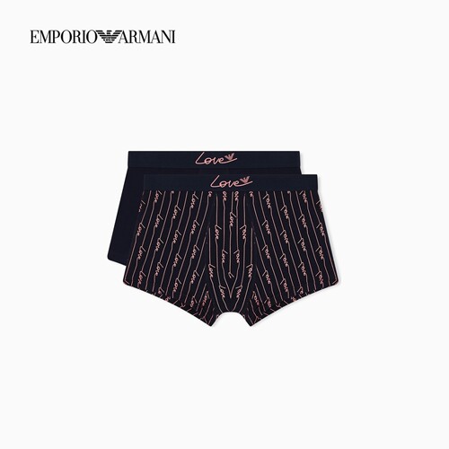 【七夕礼物】EMPORIO ARMANI/阿玛尼春夏新款男士两条装平角内裤 - 图1