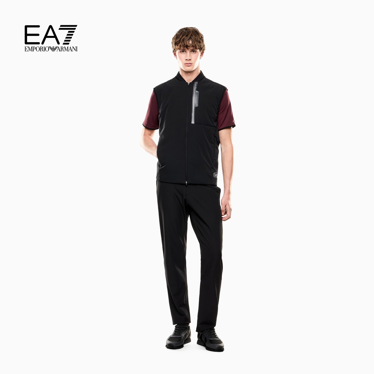 EMPORIO ARMANI/阿玛尼EA7/冬季新款男撞色直身通勤棉服马甲外套,淘宝优惠券,粉丝福利购,淘宝优惠卷