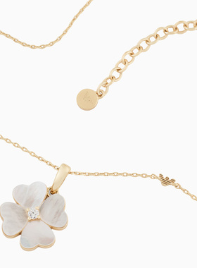 阿玛尼女士贝母四叶草吊坠项链