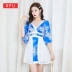 Hộp đêm ăn mặc gợi cảm Slim kimono giảm béo ngực thấp backless sâu V-cổ một từ hộp đêm thanh nữ quần áo - A-Line Váy