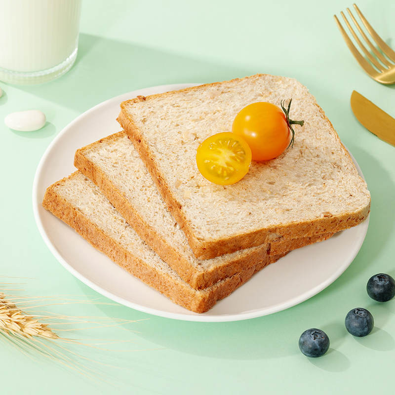 舌里白芸豆全麦面包无糖精整箱早餐减低脂代餐卡粗粮主食饱腹食品 - 图0