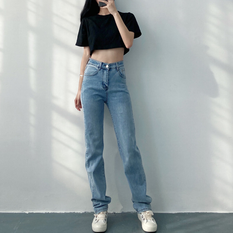 2020年早秋新款韩版显瘦显高牛仔裤 龙方丽裳牛仔裤