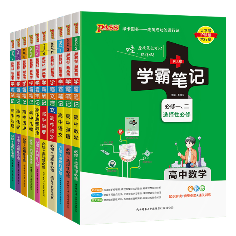 2024新版PASS学霸笔记高中全套语文数学英语物理化学生物政治历史地理文言文2024新教材新高考必修选择性必修高一高二高三通用版书-图3