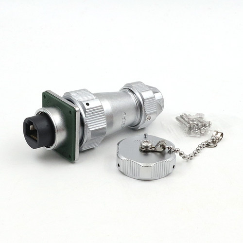 WY24RJ45防水插头插座工业数据连接器WY24JRJ45 TE IP67防水插座 - 图3