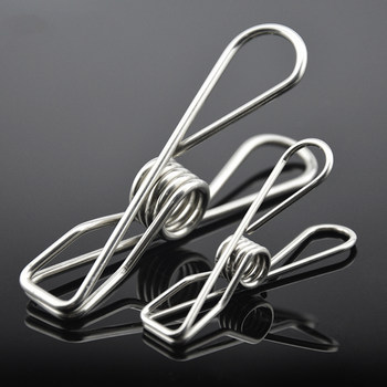 304 ແຂງສະແຕນເລດຂະຫນາດນ້ອຍ clip ເຄື່ອງນຸ່ງຫົ່ມ clip ມີອໍານາດ clothespin ເຄື່ອງນຸ່ງຫົ່ມແຫ້ງ rack pants clip clothespin windproof clip