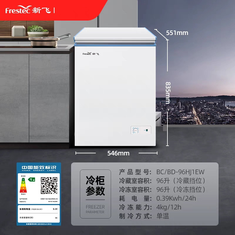 新飞bc / bd-96hj1ew家用96升冰柜 向达电器冷柜