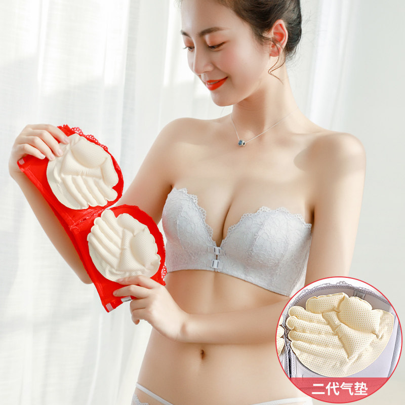 前扣肩带防滑聚拢加厚小胸婚纱抹胸 纤美儿文胸