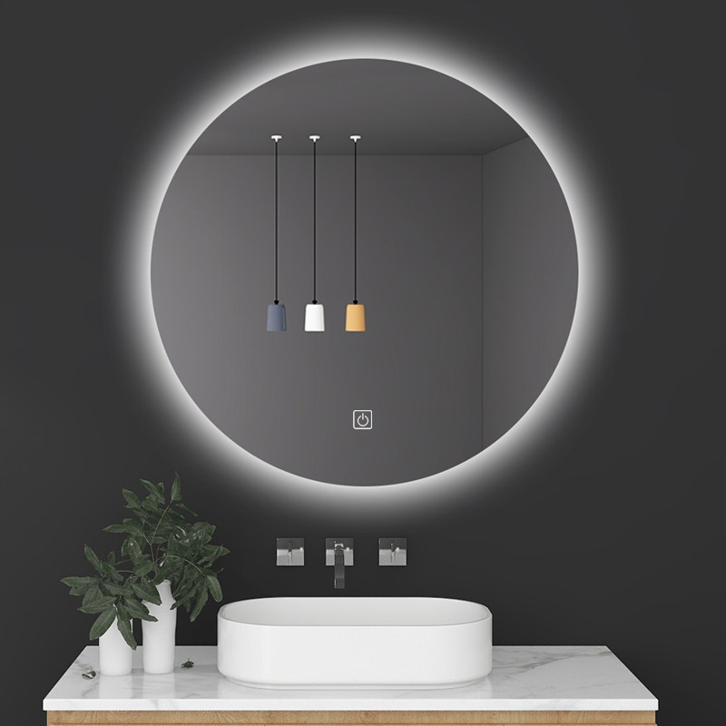 娜兰斯led灯镜圆形浴室镜壁挂卫浴镜智能卫生间镜子