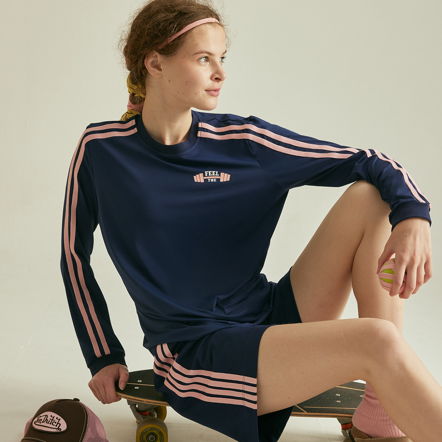 GYMNA美式复古运动长袖T恤女宽松休闲圆领上衣速干弹力健身打底衫,淘宝优惠券,粉丝福利购,淘宝优惠卷