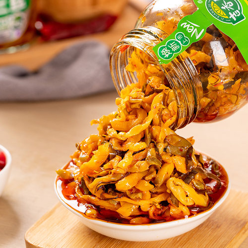吉香居瓶装下饭菜350g*4瓶榨菜罐装咸菜泡菜酸菜红油豇豆酸豆角 - 图1