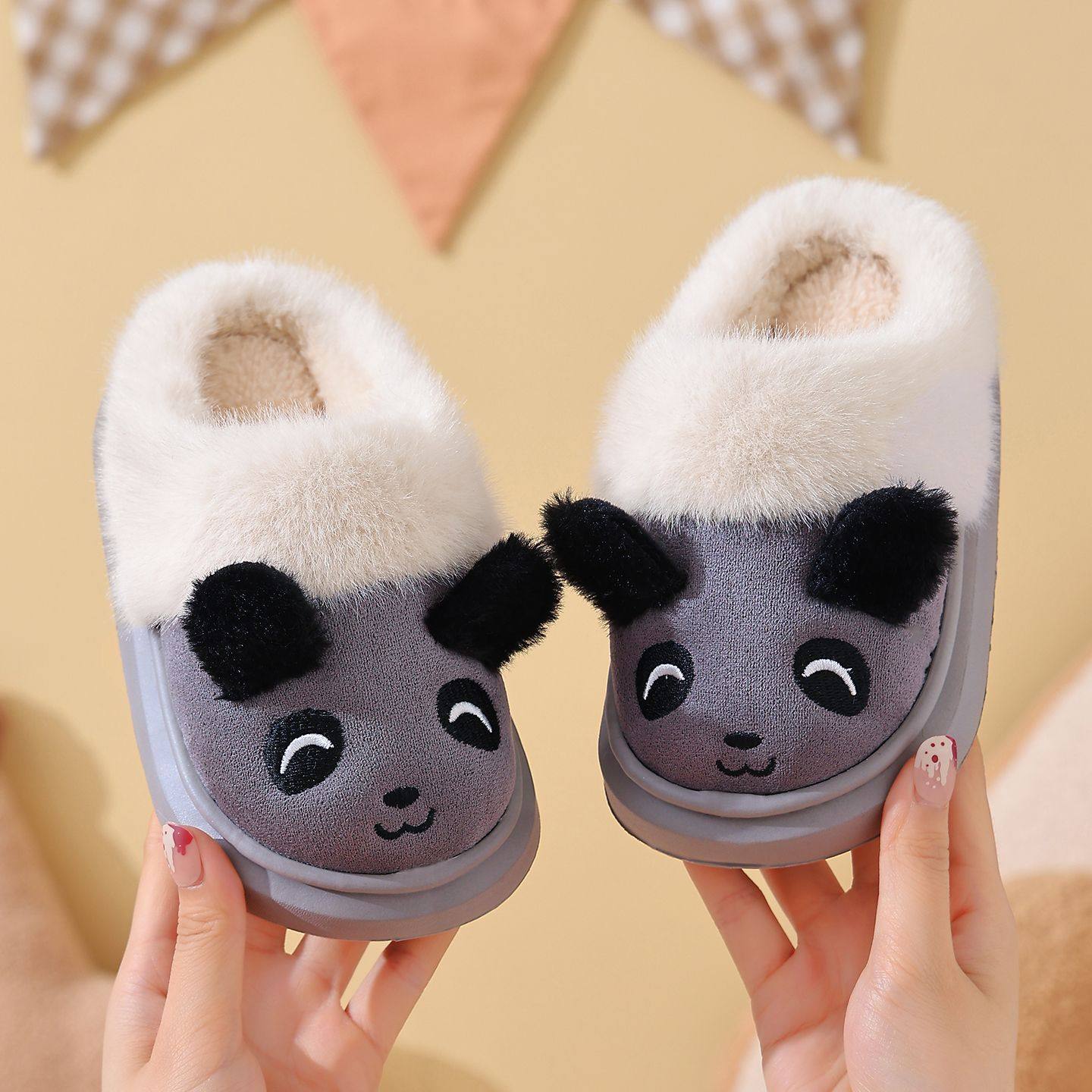EAV儿童棉拖鞋男女童秋冬季防滑居家保暖室内卡通学生棉鞋熊猫,淘宝优惠券,粉丝福利购,淘宝优惠卷