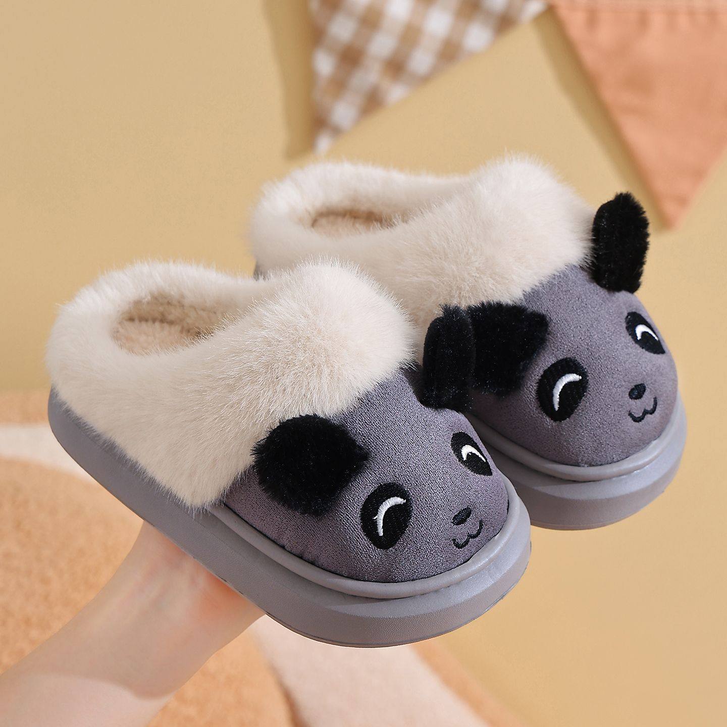 EAV儿童棉拖鞋男女童秋冬季防滑居家保暖室内卡通学生棉鞋熊猫,淘宝优惠券,粉丝福利购,淘宝优惠卷