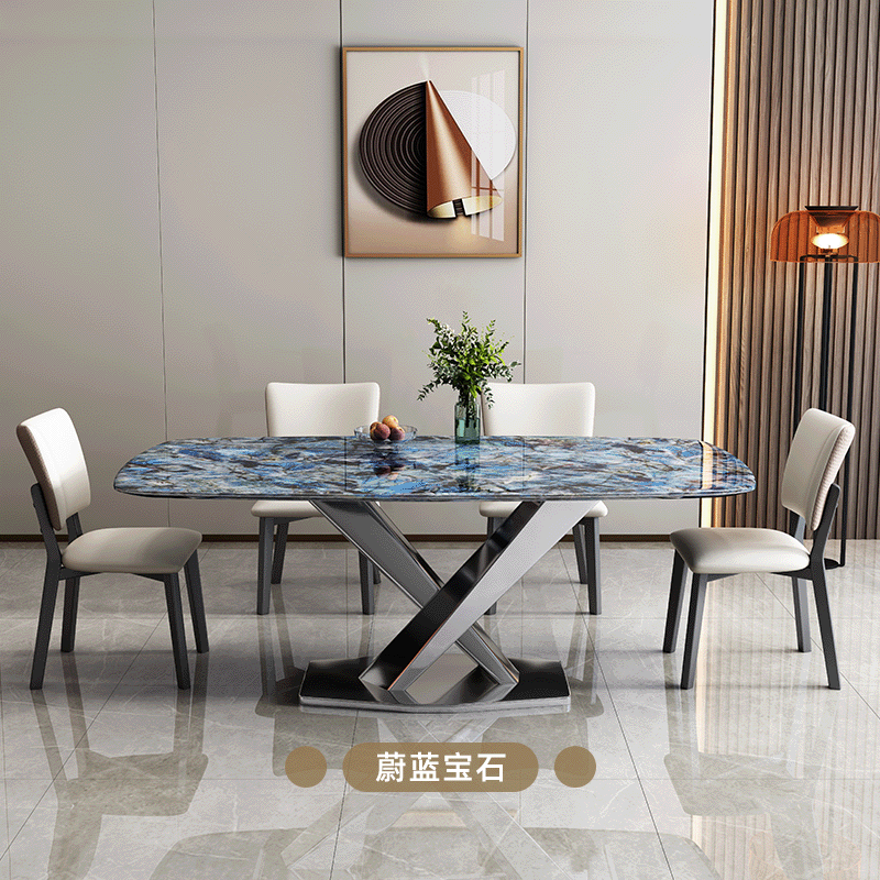 木几898#现代餐厅轻奢超晶石餐桌（高配版叉脚）,淘宝优惠券,粉丝福利购,淘宝优惠卷