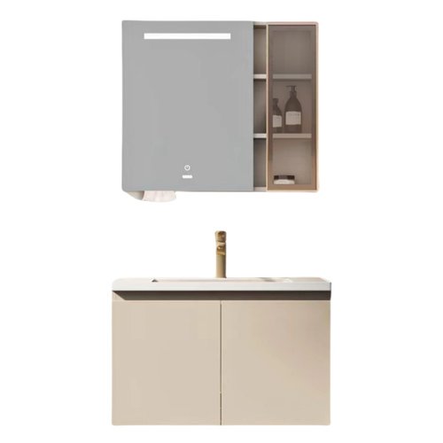 金牌卫浴GOLD 奶油迷迭灰智能镜浴室柜KA（不含安装）RFJZ85508M - 图0