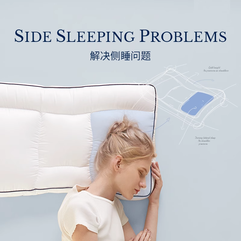Irisette德国95鹅绒分区枕护颈椎助睡眠枕芯羽绒枕头可水洗护颈枕,淘宝优惠券,粉丝福利购,淘宝优惠卷