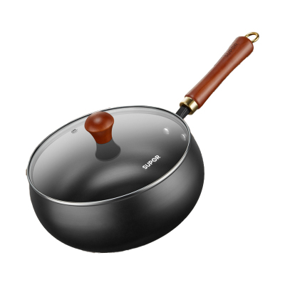 苏泊尔(SUPOR)古法大肚南瓜炒锅24cm家用铁锅无涂层平底炒菜锅
