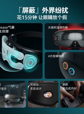 Philips/飞利浦眼部按摩仪护眼仪热敷眼罩全包裹仿生气囊PPM3203E
