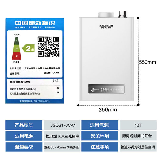 A.O. Smith 16 liter gas water heater JSQ31-JCA1