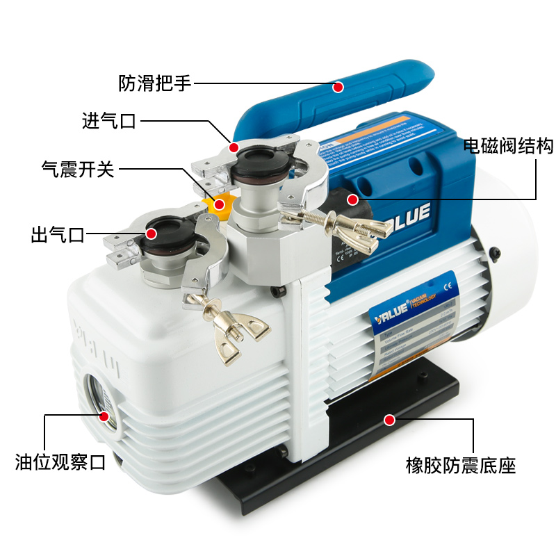 Value飞越旋片式双级泵电动气镇设计VRI-1/2/4/8医疗设备抽真空泵 - 图1