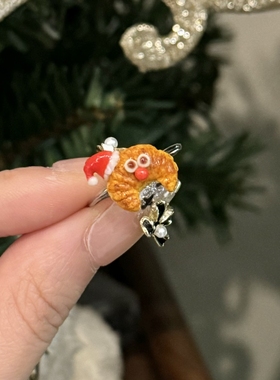 圣诞节礼物戒指小众设计可爱少女