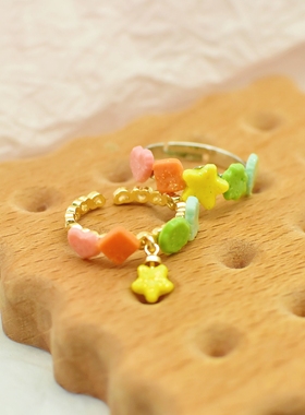 仿真戒指粘土小众设计可爱少女