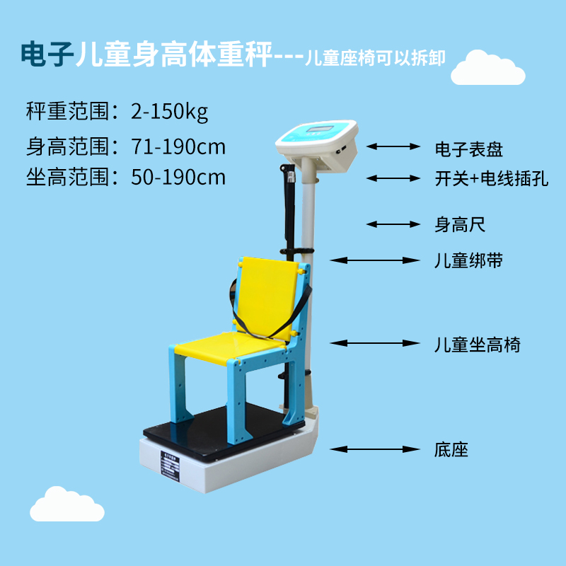 新品身高长电子医院健康保卧式秤儿称床用体重秤器婴幼儿量体检-图2