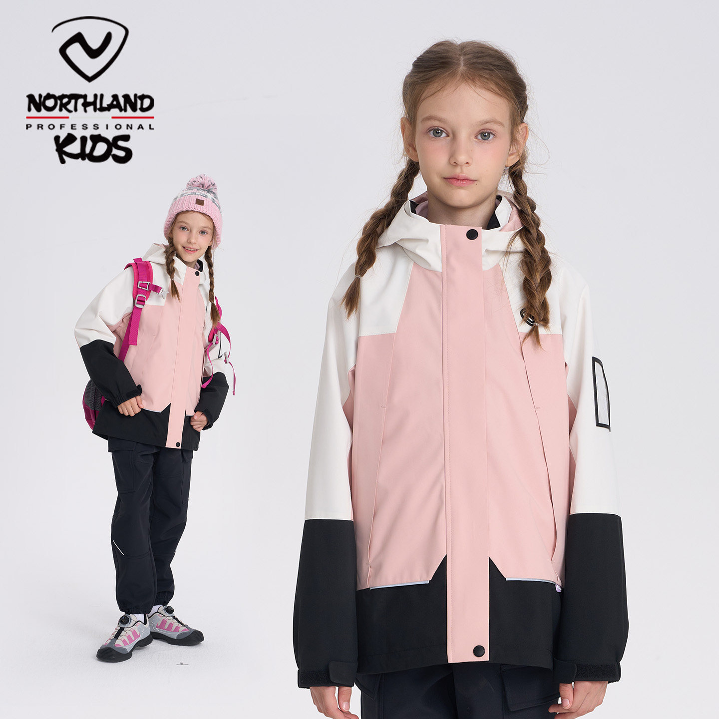 诺诗兰童装儿童冲锋外套女童户外衣新款时尚防风防泼水三合一硬壳,淘宝优惠券,粉丝福利购,淘宝优惠卷