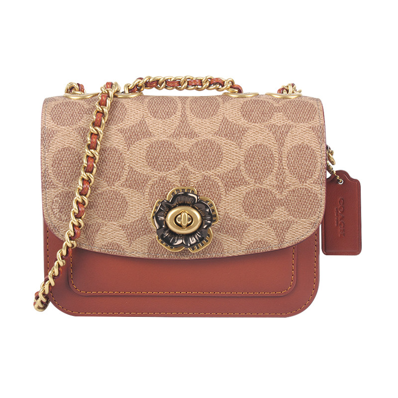 coach专柜新款女士山茶花链条包 Clim海外女士包袋