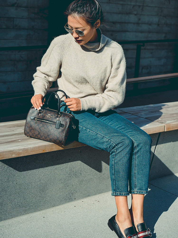 coach /蔻驰女印花牛皮新款手提包 Clim海外女士包袋