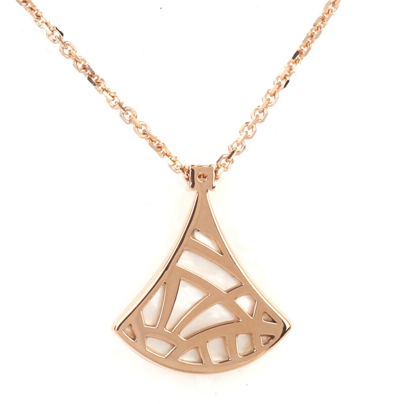 bvlgari珍珠母贝扇形女士锁骨项链 Clim海外项链