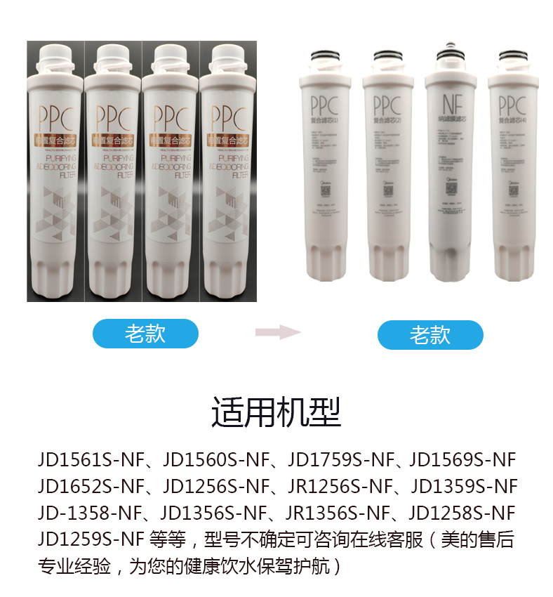 美的净饮机滤芯JD1560S-NF1569S 1759S JD1561S-NF 纳滤膜净水器 - 图1