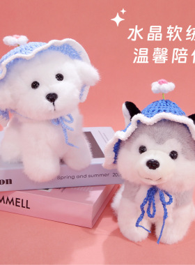 新款可爱春日绒汪团子公仔小狗陪伴娃娃安抚礼物掌中宝毛绒玩偶