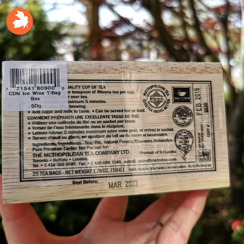 加拿大The Original Icewine Tea 冰酒茶茶包木盒包装25包50g - 图2