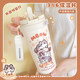 Stacked Kitten Straw Thermos Cup 316 ບັນຈຸເຊລາມິກຄວາມອາດສາມາດຂະຫນາດໃຫຍ່ທີ່ມີ barn ຊາສໍາລັບນັກສຶກສາຍິງງາມໃນລະດູຫນາວ