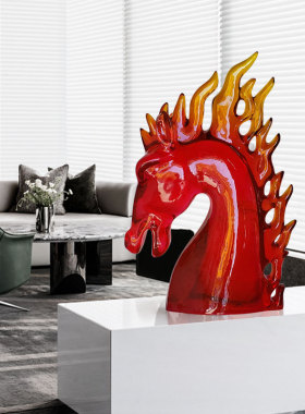 可定制抽象透明动物雕塑摆件酒店