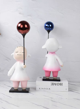 可定制卡通吹泡泡人物雕塑摆件