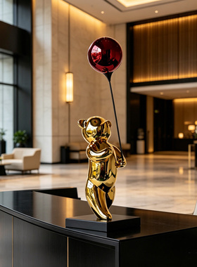 可定制抽象创意雕塑气球熊摆件
