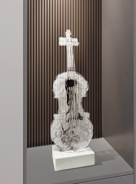 可定制轻奢透明小提琴雕塑摆件
