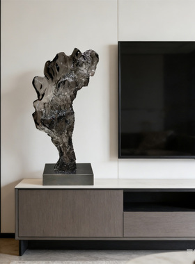 可定制中式抽象透明树脂雕塑摆件