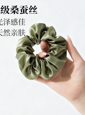 真丝发圈22姆米桑蚕丝亮缎面大肠发圈女轻奢风不伤发丸子头绳发饰