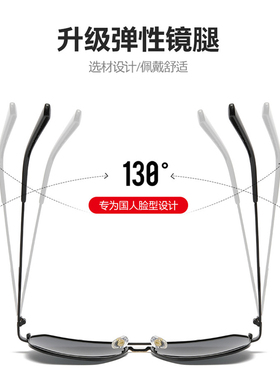 多边形双梁太阳镜男款驾驶墨镜