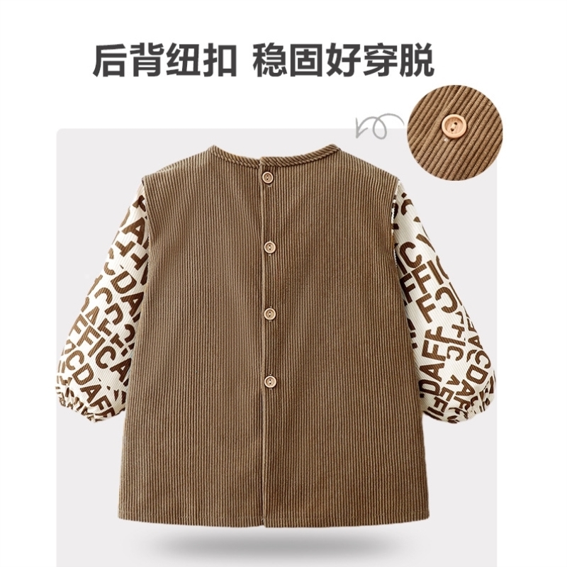 Baby smock, boy's autumn and winter outer wear, apron, children's bib, waterproof and anti-dirty baby rice bag for women when eating