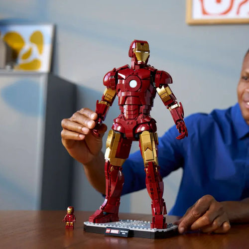 中国积木超级英雄76344钢铁侠 Mark 3 收藏版机甲拼装玩具礼物 - 图0