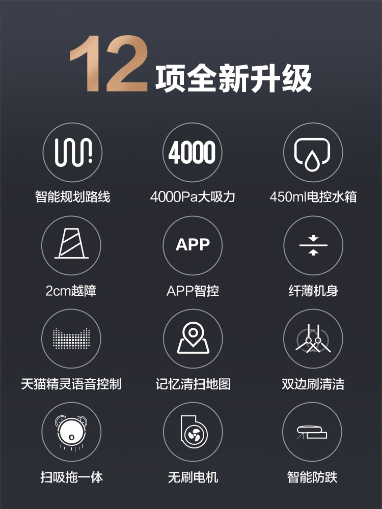 midea美的美励合专卖店美的扫地机器人家用全自动智能吸尘器扫地拖地一体机三合一擦地I52
