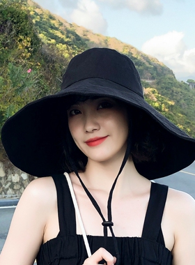 日系纯色大檐渔夫帽防晒遮阳帽潮